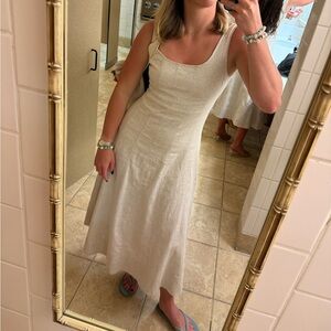 Banana Republic cream linen dress